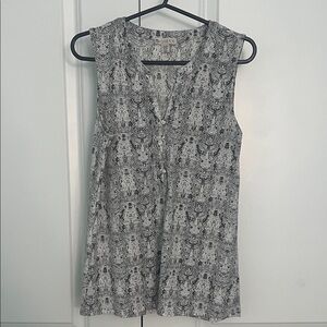 Cato Black and White Patterned Sleeveless Top